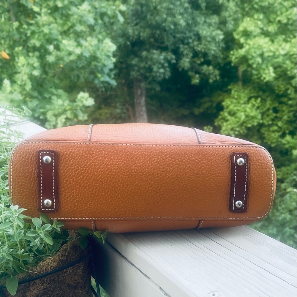 Dooney And Bourke Lexington Shopper Pebbled Leather Shoulder Tote Bag Camel Tan - Picture 9 of 16